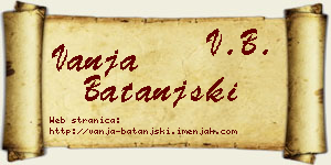 Vanja Batanjski vizit kartica
